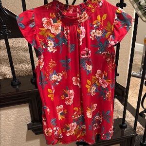Floral Red Women's Top